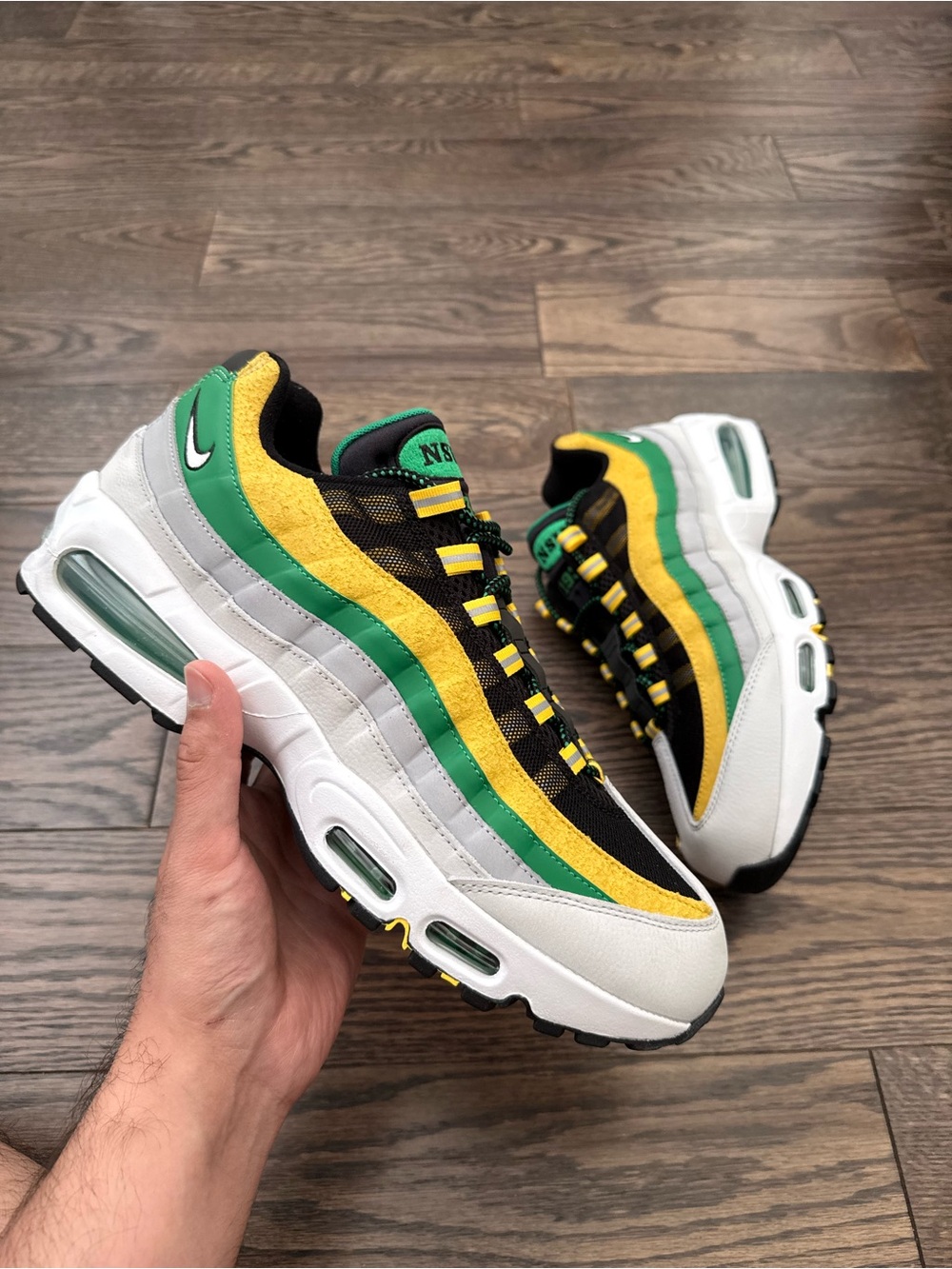 Nike Men's Sneakers in Green, Yellow, Black & White
